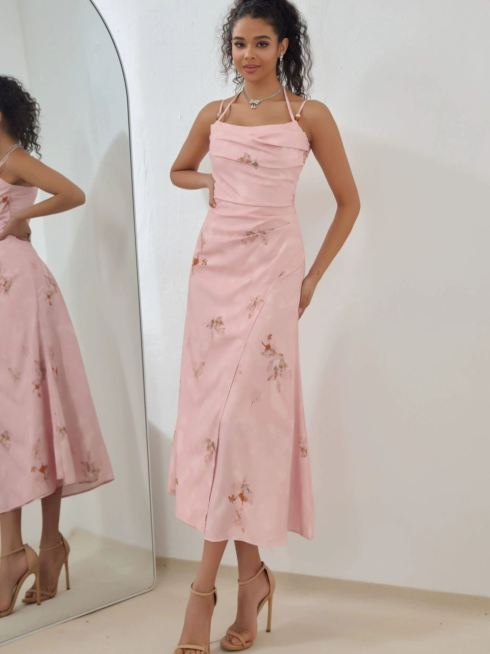 Zara European Spring Summer Pink Slip Dress